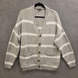 ASOS Striped Cardigan Sweater‎ Womens XL Oversized Chunky Casual Coastal Preppy